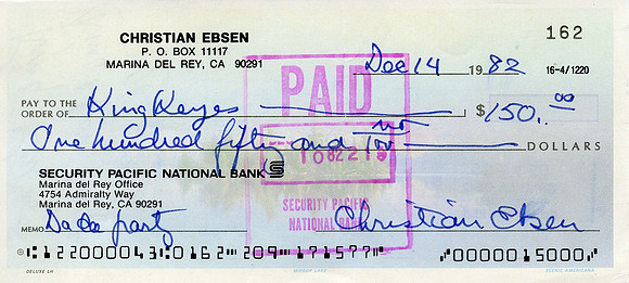 Original Buddy Ebsen Check