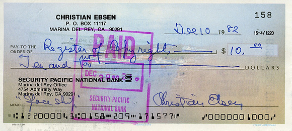 Original Buddy Ebsen Check