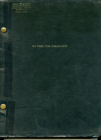Original No Time For Sergeants Script