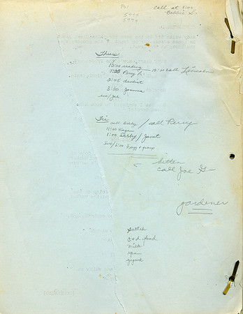 Aunt Bee & the Lecturer - Aneta Corsaut (Helen Crump) Original Script with her hand written notes