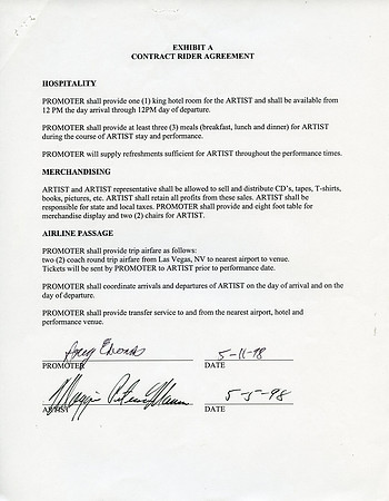 Original Maggie Peterson Contract