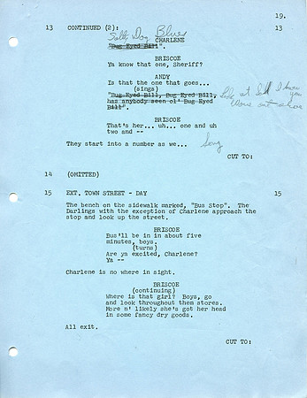 Maggie Peterson's (Charlene Darling) Original Script with her hand written notes