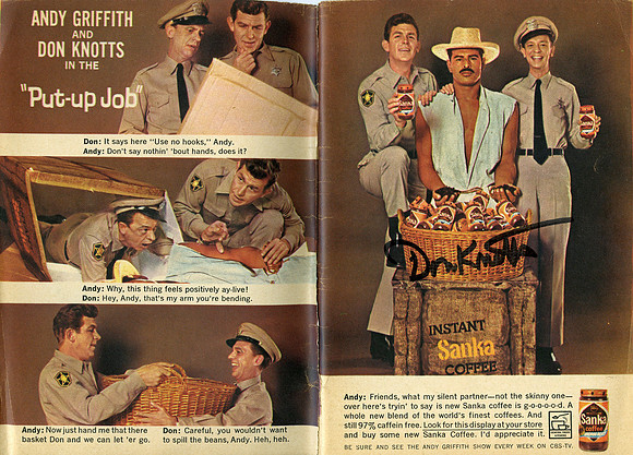 Autographed by Don Knotts (Barney Fife)