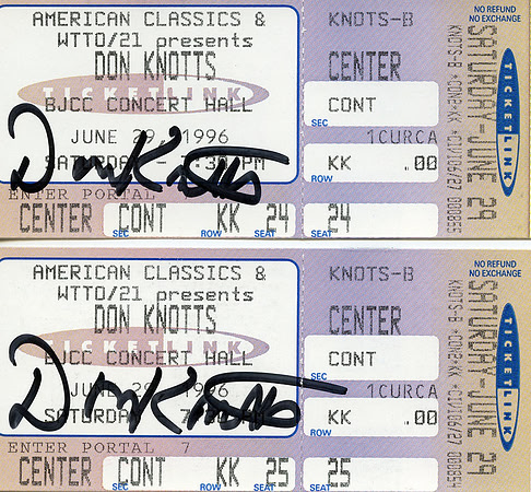 Autographed by Don Knotts (Barney Fife)