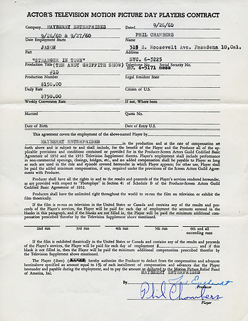 Original Mayberry Enterprise Contract - Phil Chambers (Jason)