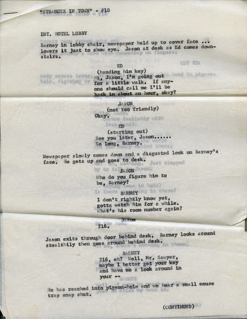 Original Script that belonged to Phil Chambers (Jason)
