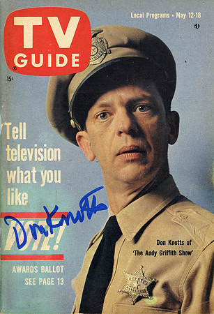 Autographed by Don Knotts (Barney Fife)