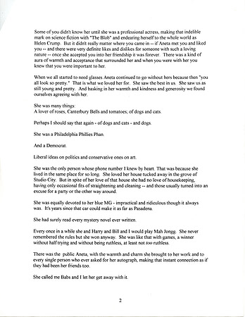 From Helen Crumps (Aneta Corsaut) estate - these are personal items owned by her