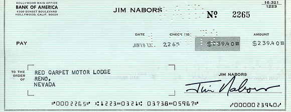 Original Jim Nabors Check