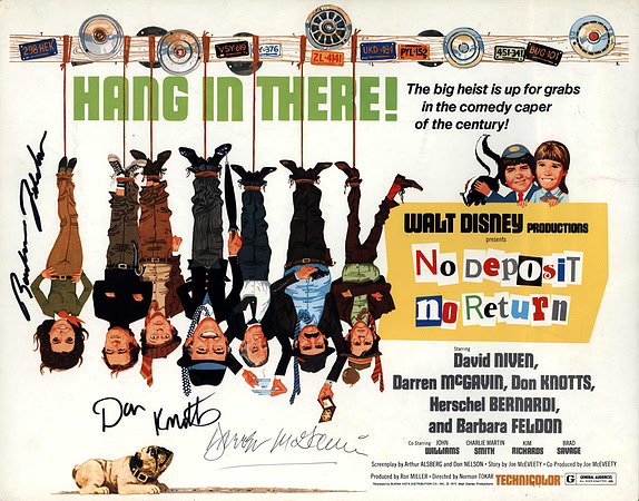 Autographed by Don Knotts, Barbara Feldon, Darren McGavin