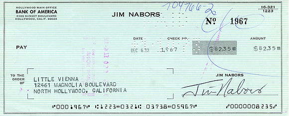 Original Jim Nabors Check