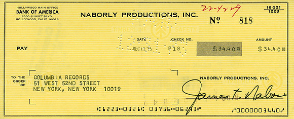 Original Jim Nabors Check