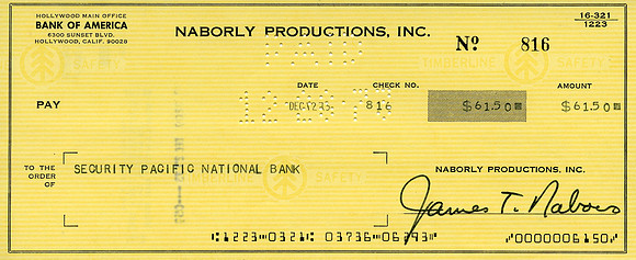 Original Jim Nabors Check