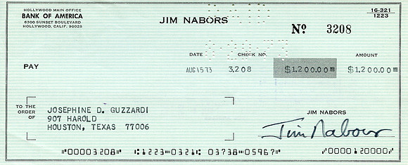 Original Jim Nabors Check