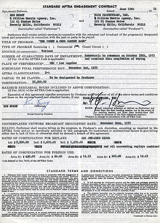 Original Ken Berry Contract
