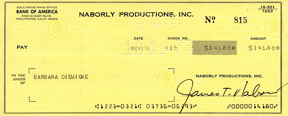 Original Jim Nabors Check