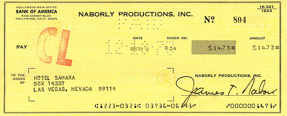 Original Jim Nabors Check
