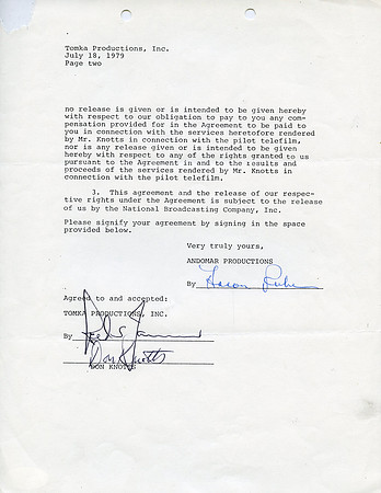 Original Don Knotts Contract
