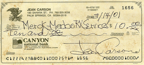 Original Jean Carson Check