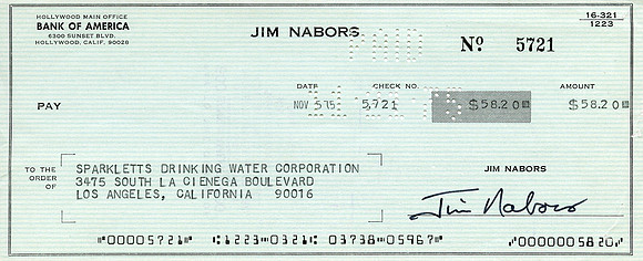 Original Jim Nabors Check