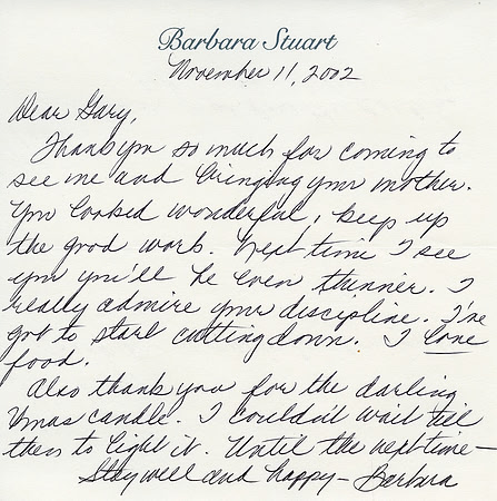 Original Barbara Stuart (Bunnie) Letter