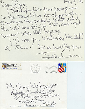 Original Jean Carson (Fun Girl) Letter