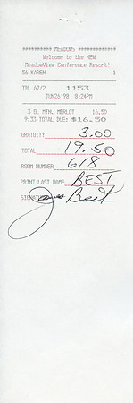 Original Receipt - James Best (Jim Lindsay)