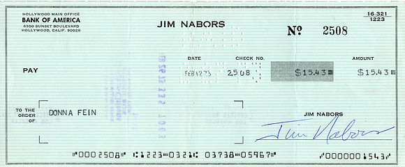 Original Jim Nabors Check