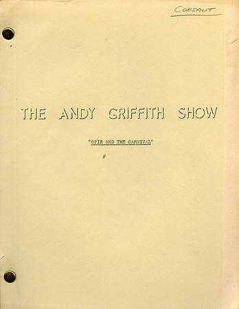 Opie & the Carnival - Aneta Corsaut (Helen Crump) Original Script with her hand written notes