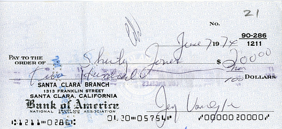 Original Jerry Van Dyke Check