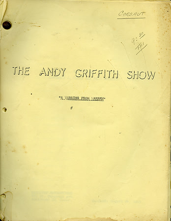 A Warning from Warren - #165 - Aneta Corsaut (Helen Crump) Original Script with hand written notes