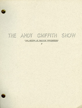 Original Andy Griffith Show script