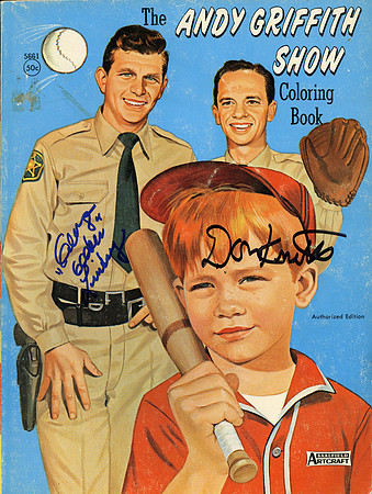 Autographed by Don Knotts (Barney Fife) - George Lindsey (Goober Pyle) - Original Coloring Book