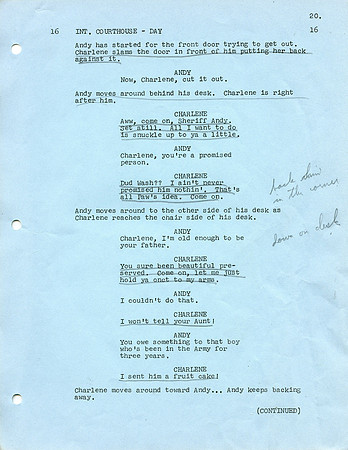 Maggie Peterson's (Charlene Darling) Original Script with her hand written notes