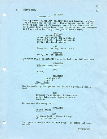 Maggie Peterson's (Charlene Darling) Original Script with her hand written notes