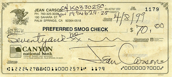Original Jean Carson Check
