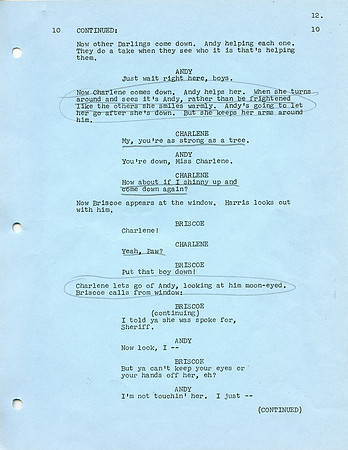 Maggie Peterson's (Charlene Darling) Original Script with her hand written notes