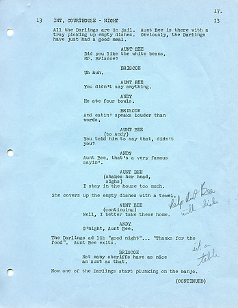 Maggie Peterson's (Charlene Darling) Original Script with her hand written notes