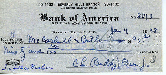 Original Buddy Ebsen Check