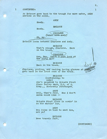 Maggie Peterson's (Charlene Darling) Original Script with her hand written notes