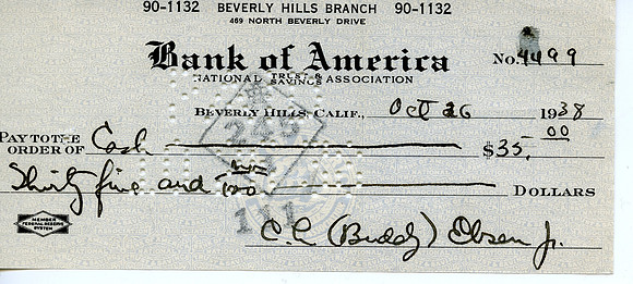 Original Buddy Ebsen Check
