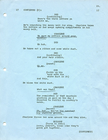 Maggie Peterson's (Charlene Darling) Original Script with her hand written notes