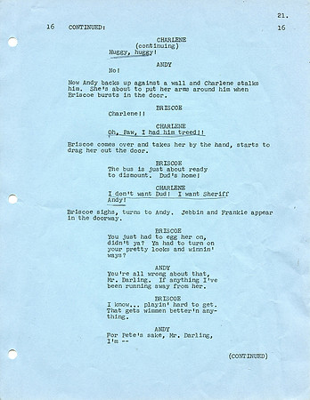 Maggie Peterson's (Charlene Darling) Original Script with her hand written notes