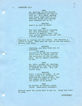 Maggie Peterson's (Charlene Darling) Original Script with her hand written notes