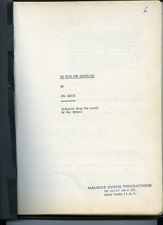 Original No Time For Sergeants Script