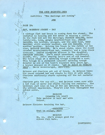 Maggie Peterson's (Charlene Darling) Original Script with her hand written notes